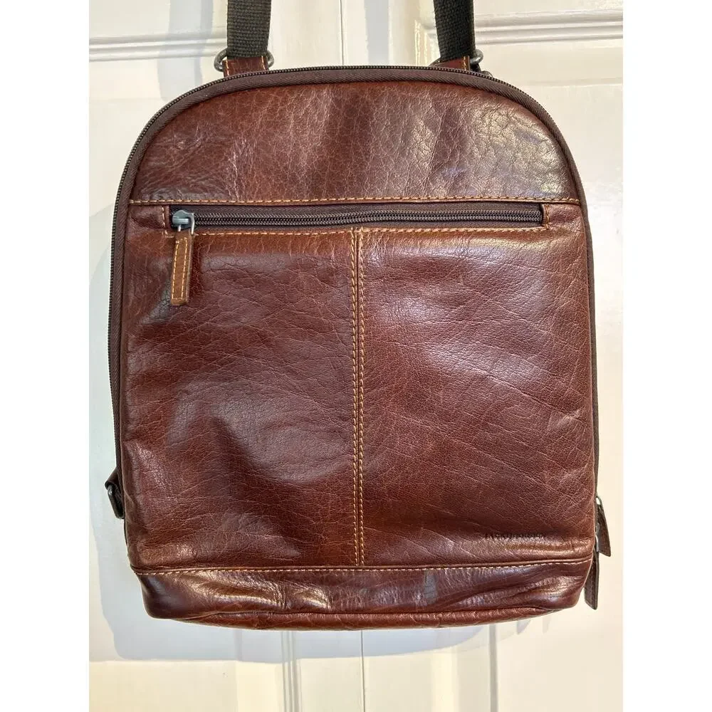 Jack Georges Brown Leather Voyager Backpack